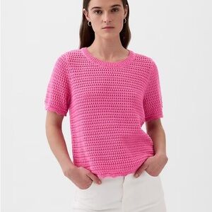 GAP pink crochet top NEW